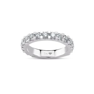 0.87 Ct E-F Color Diamond Half Band Eternity Wedding Ring