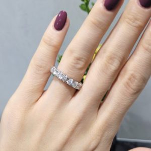 Outlet Pırlanta 1.19 Ct F-H Renk Yarımtur Alyans - YZ08511