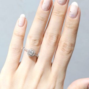Outlet Pırlanta 0,32 Ct F-H Renk Baget Pırlantalı Yüzük - AKL0145